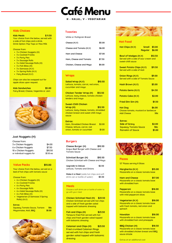 Cafe Menu 2026