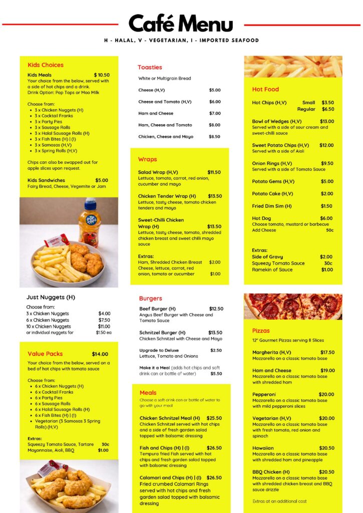 Cafe Menu